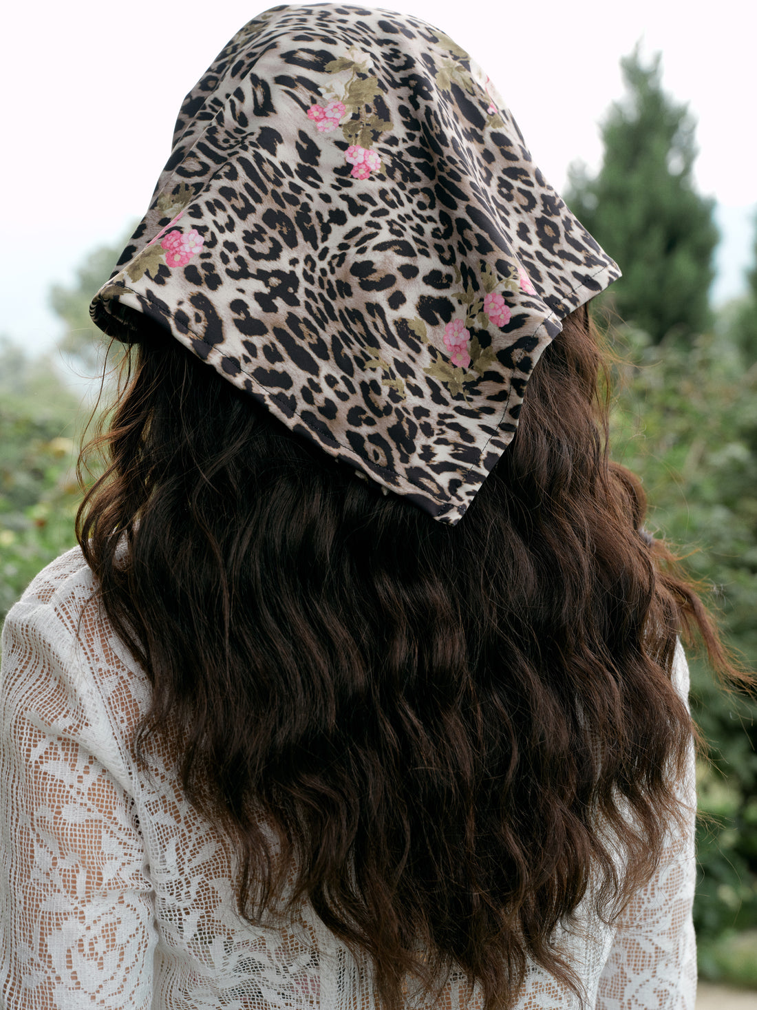 Leopard Floral Headscarf